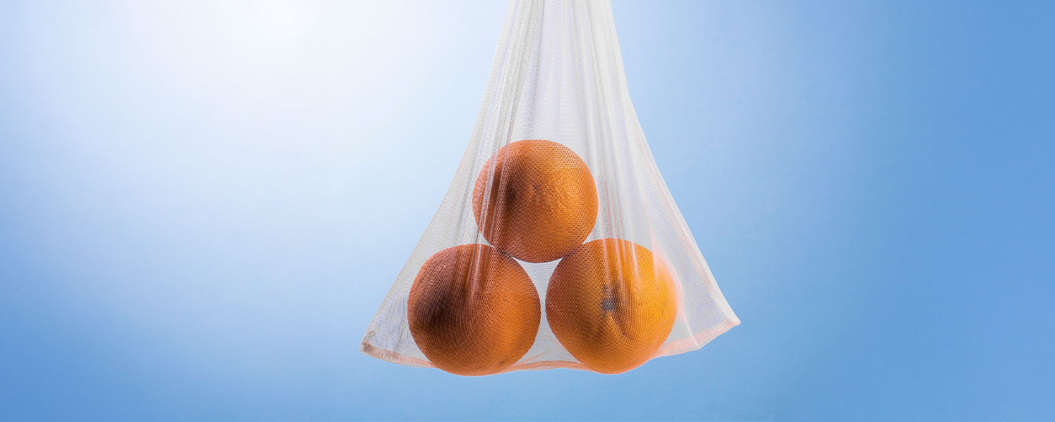Bolsa biodegradable con naranjas dentro